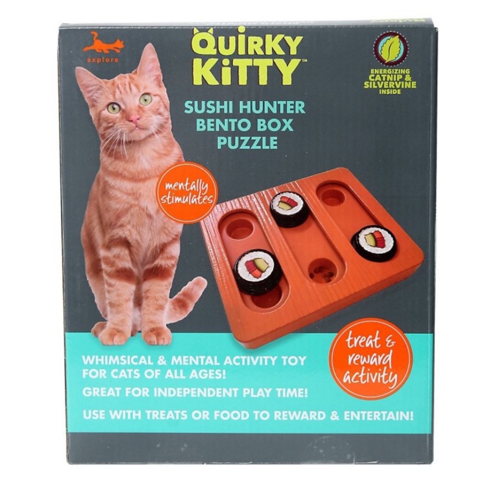 Quirky Kitty 🍱 Sushi Hunter Bento Box Puzzle Cat Feeding Toy Treat Dispenser